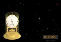 Spořič obrazovky - 3D hodiny - zima